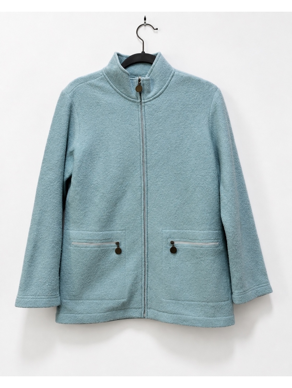 Doncaster Women's Light Blue Full Zip Wool Jacket Size 8